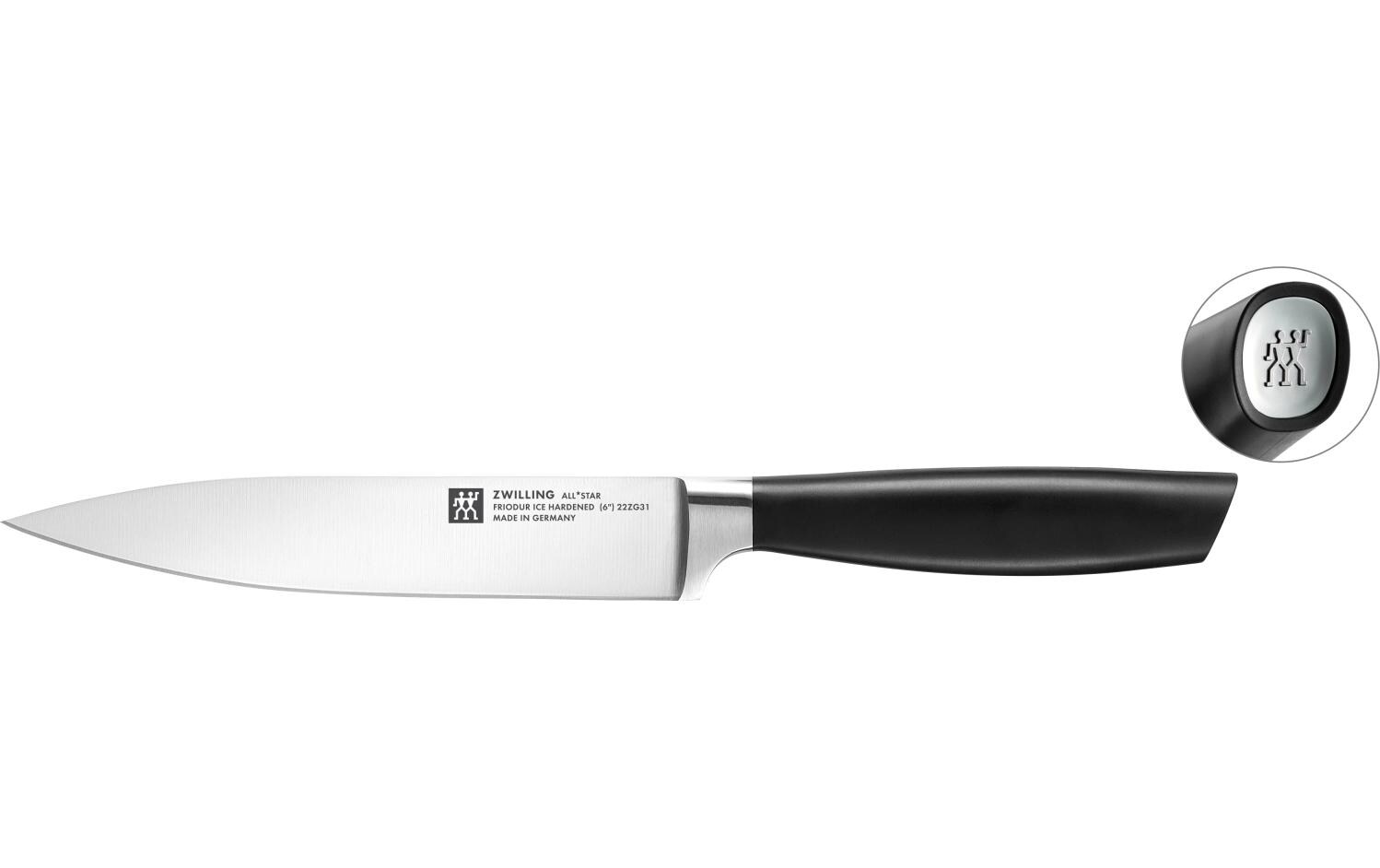 Messerblock-Set mit Messer All Star Chromsilber, 7-teilig<br>Selbstschärfender Messerblock