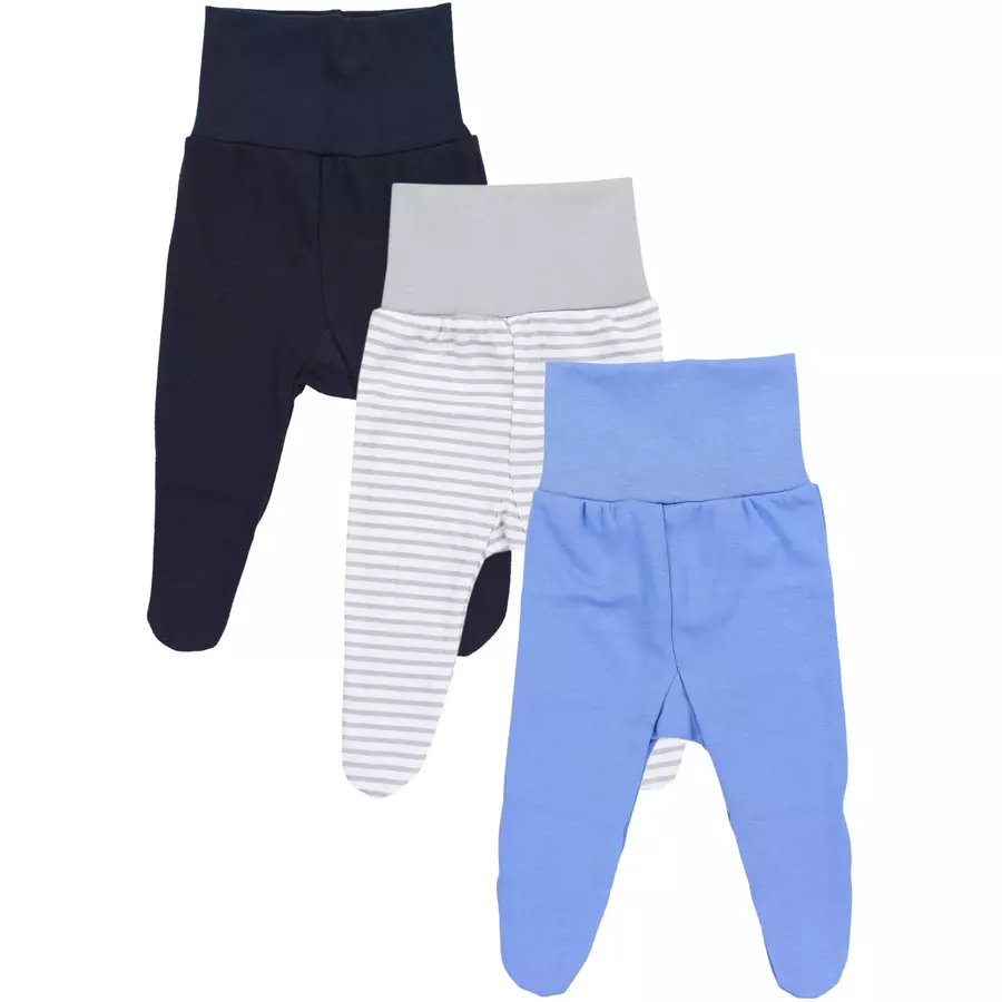 TupTam Baby Jungen Strampelhose mit Fuß 3er Pack dunkelblau