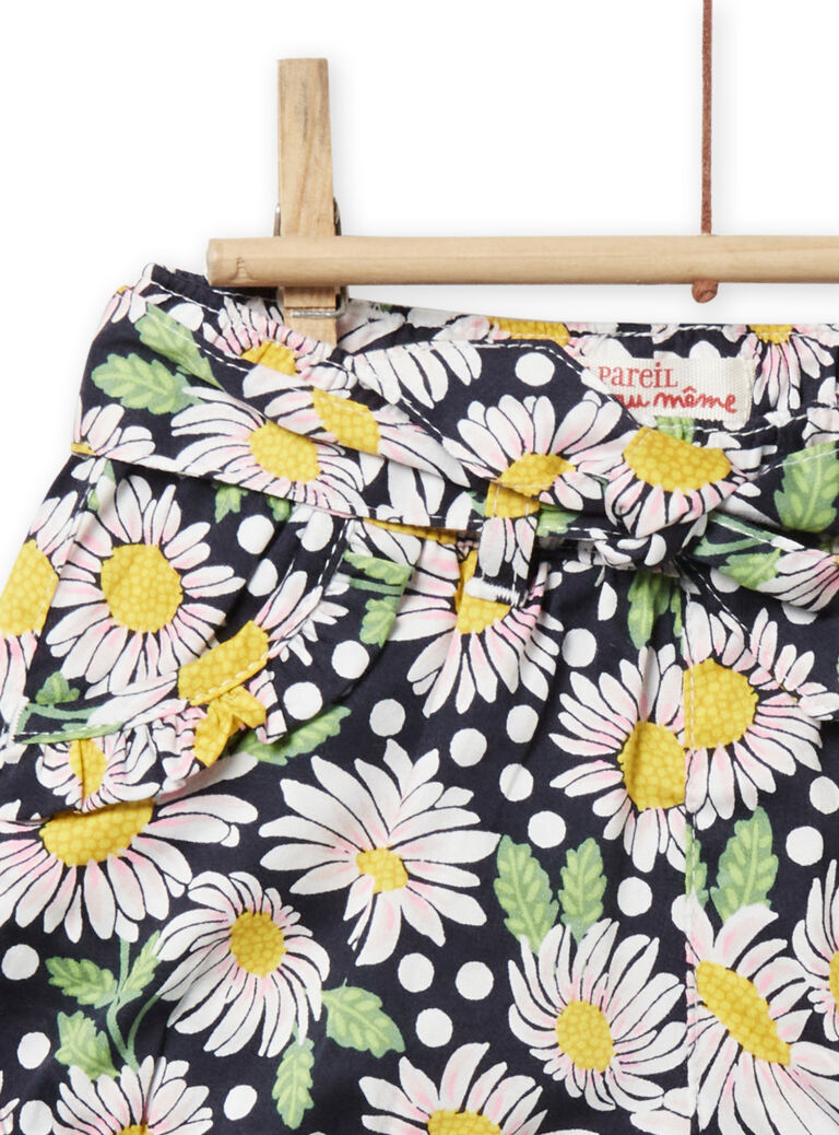 Short et ceinture imprimé fleuri bébé fille