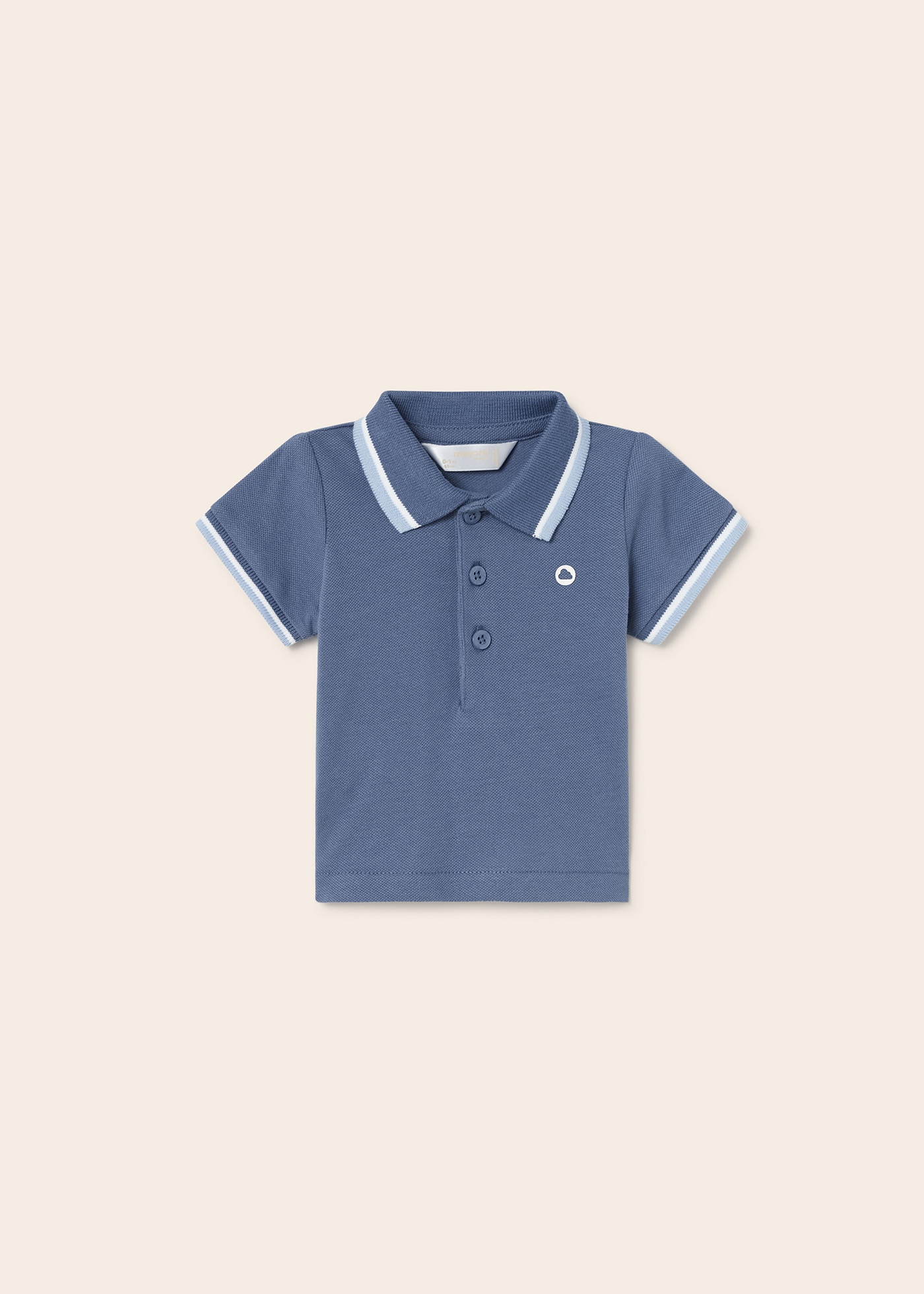 Camisa polo de algodão de manga curta para recém-nascido