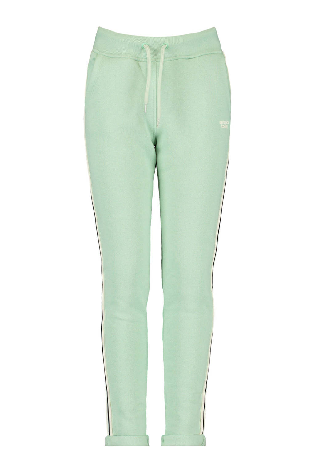 America Today regular fit joggingbroek Celina JR met zijstreep mintgroen