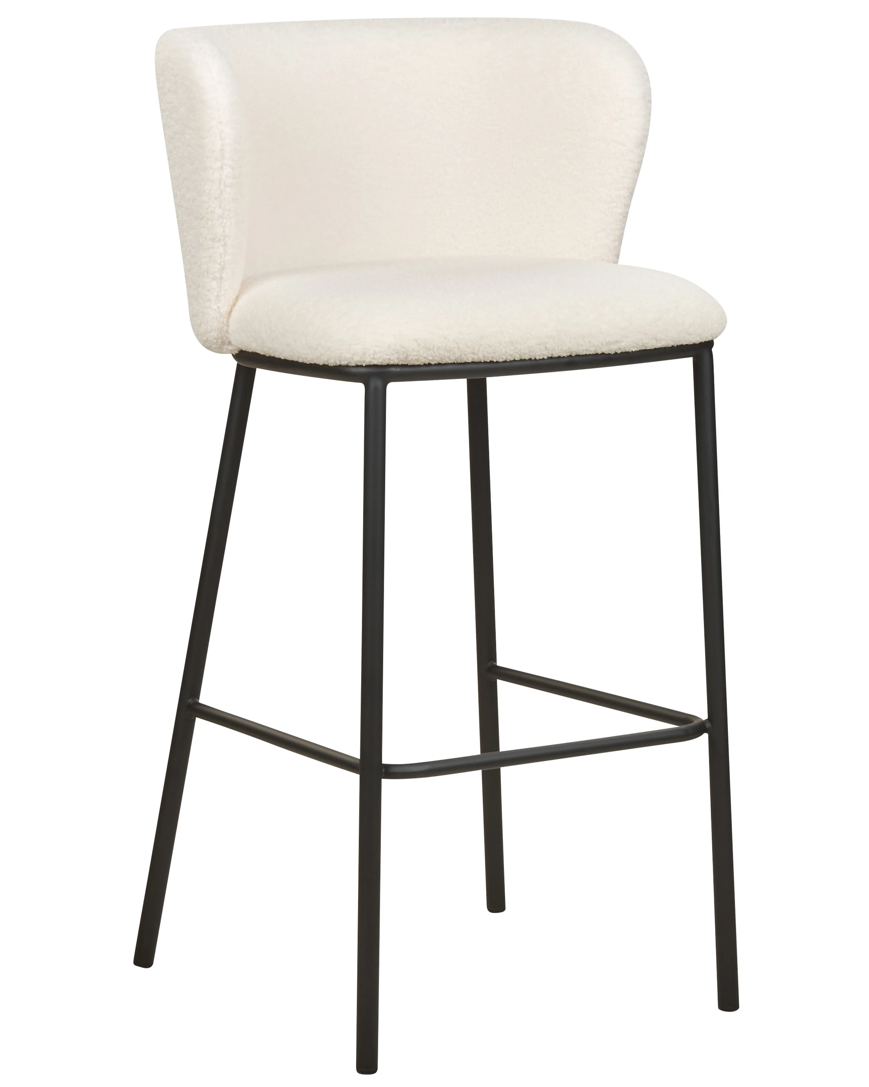 Set van 2 barstoelen MINA Bouclé Wit