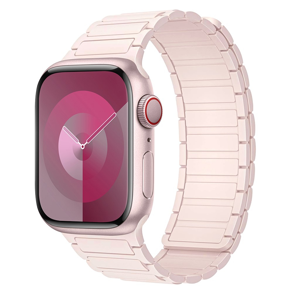 Apple Watch (49/46/45/44 mm) Silikon Armband mit Magnetverschluss (Gelenkumfang: 175 - 240 mm) - Rosa