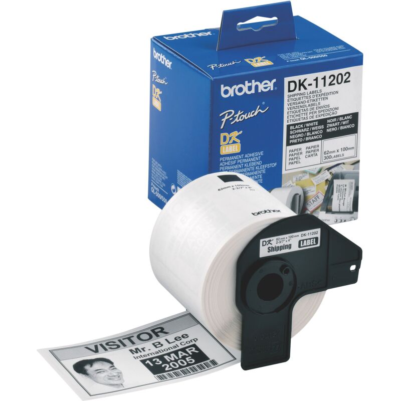 Etiquette expédition papier 62 x 100 mm Brother DK11202 blanche - Rouleau de 300