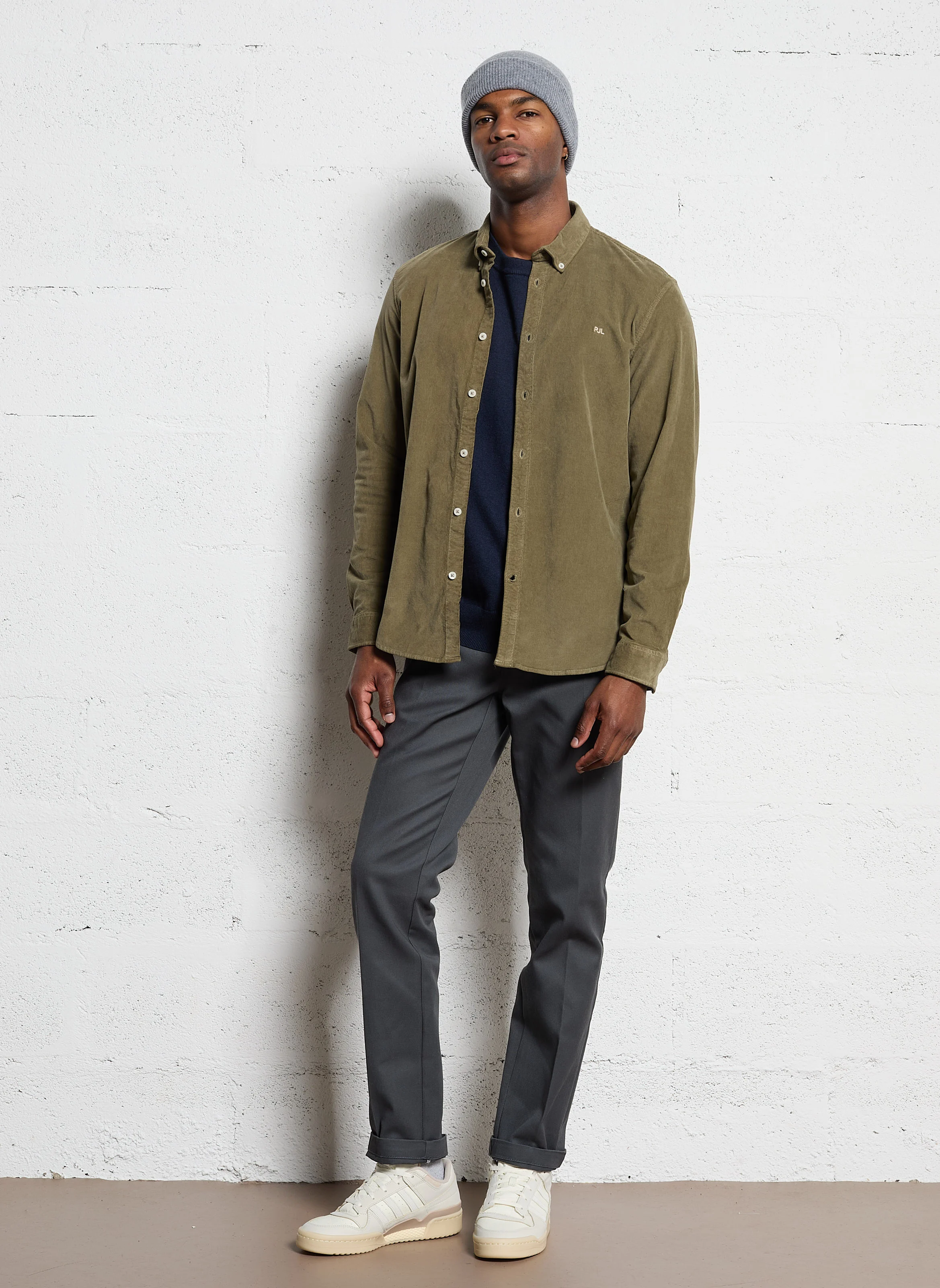 MILLER - Chemise col classique en coton mélangé | Vert