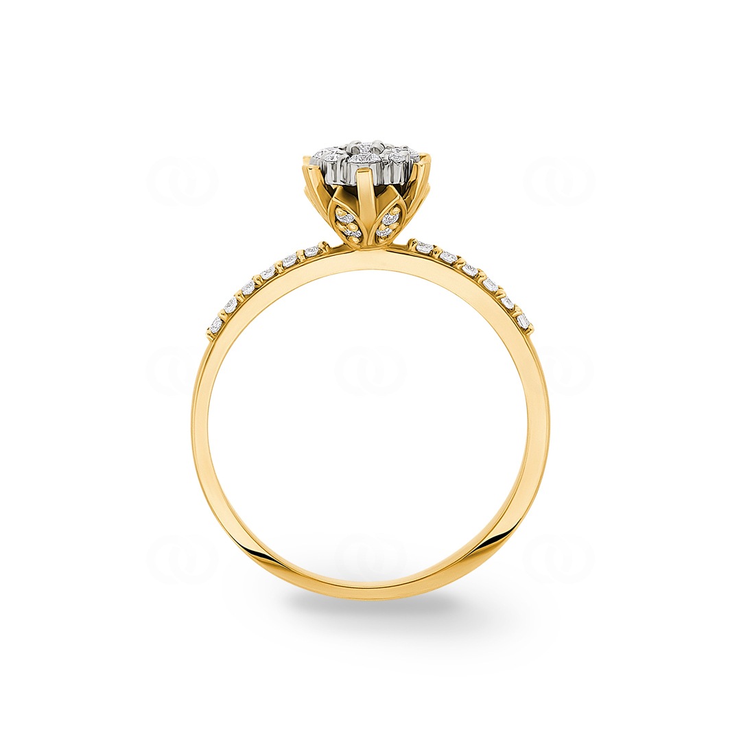 0.26 Karat Diamantring 750/18 K Gelbgold