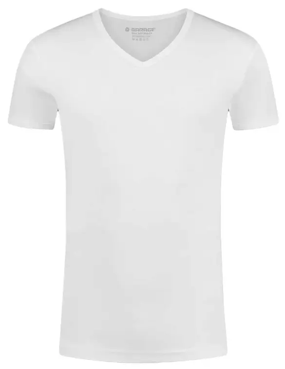 Garage Basic semi bodyfit t-shirt V-hals 0302