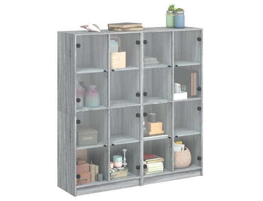 VIDAXL - Bibliothèque avec portes sonoma gris 136x37x142 cm