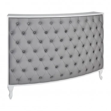 Caisse ROYAL II Matelassée avec Boutons Structure Blanche Gloss
