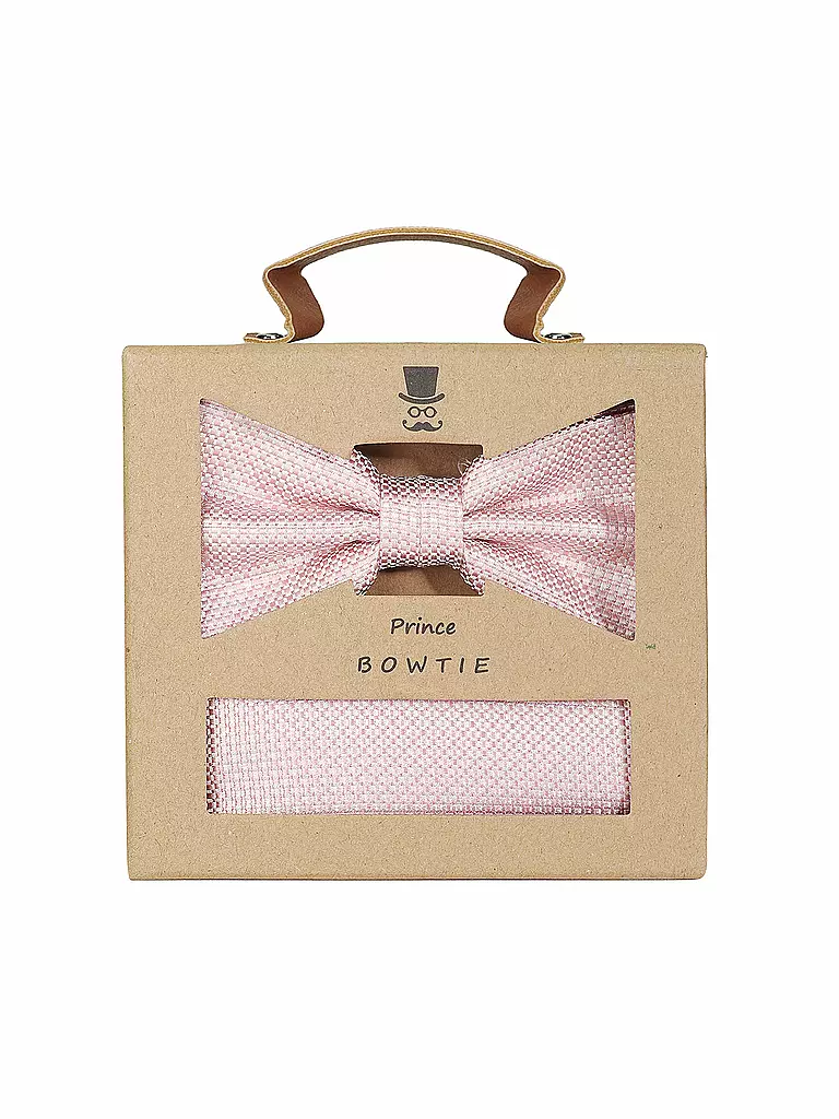 SEIDENFALTER Geschenkset - Fliege und Stecktuch  rosa
