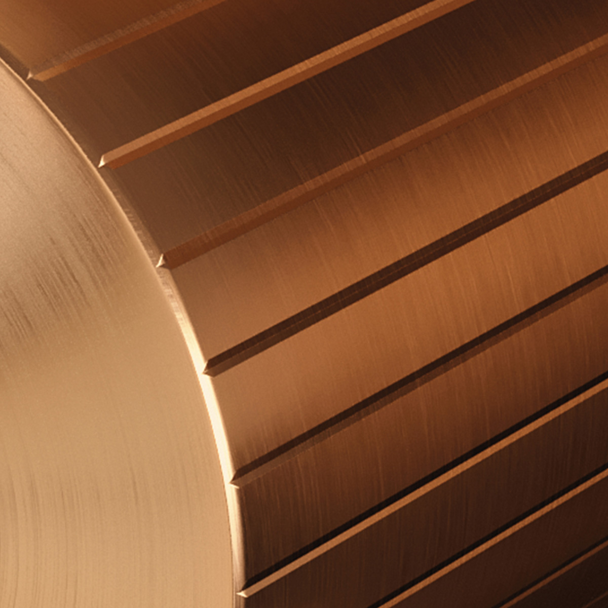 Brauer Stripe inbouwthermostaat met 2 stopkranen koper geborsteld PVD