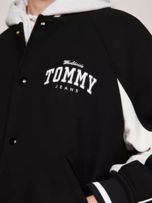 Jaqueta Bomber com Logo Universitário