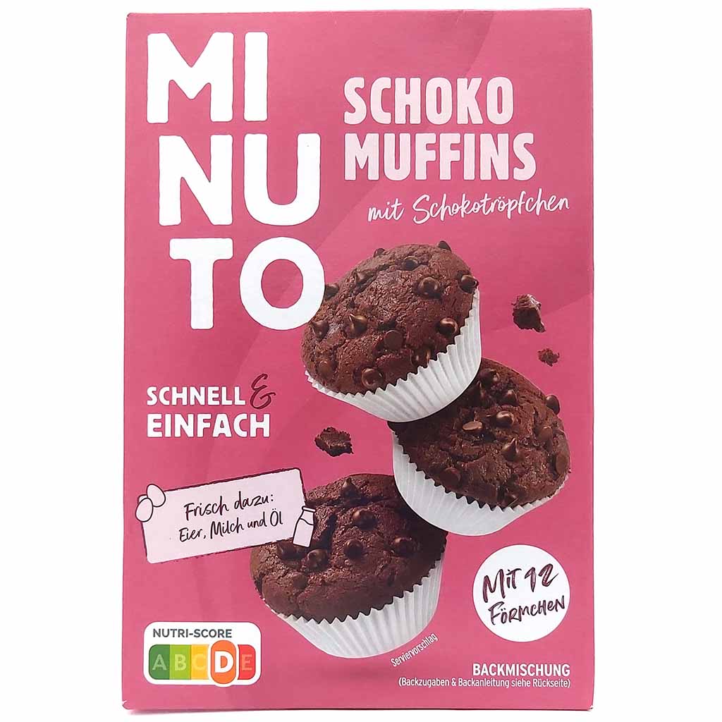 Minuto Schoko Muffins mit Schokotröpchen 335g MHD:28.2.25