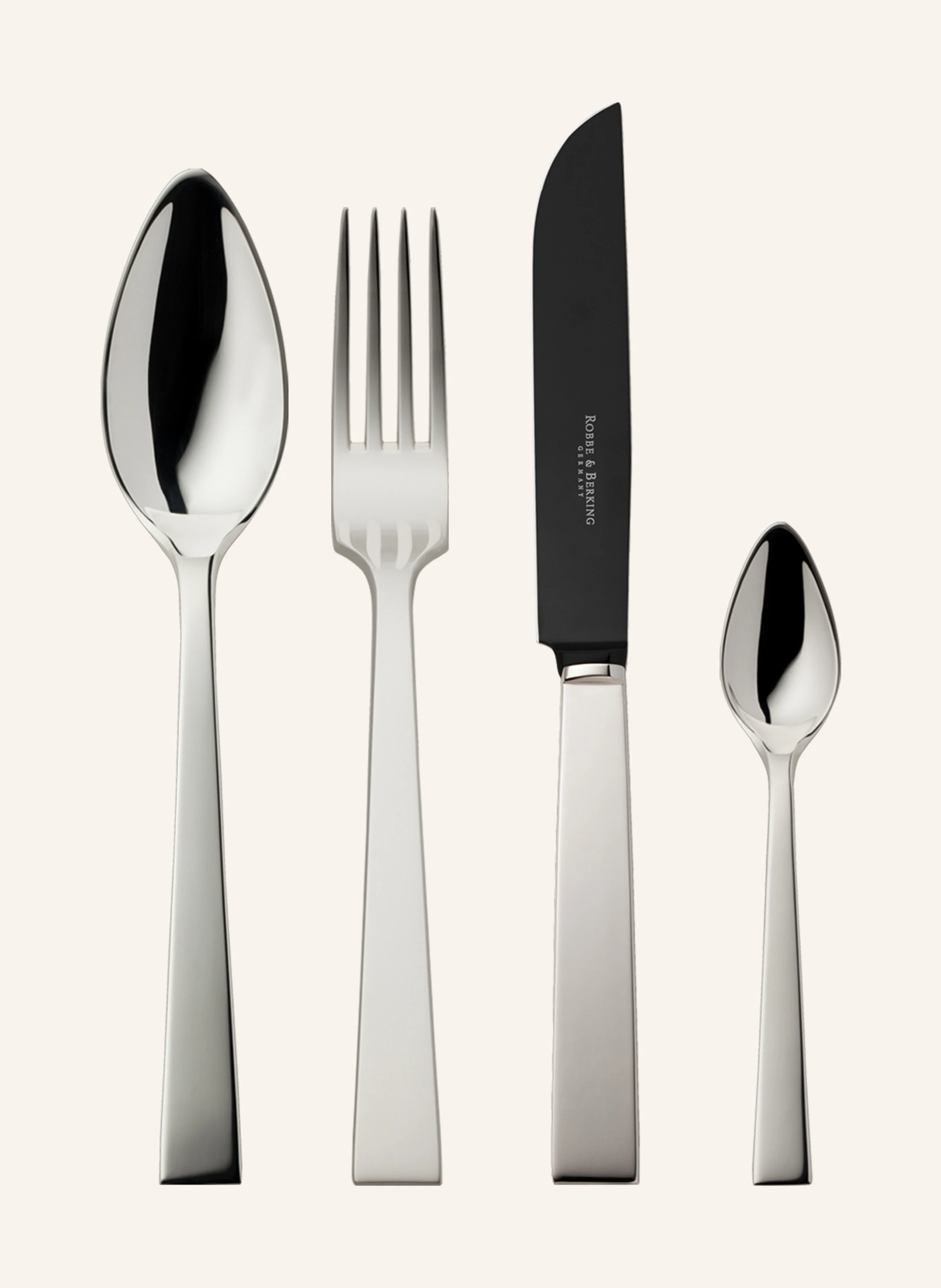 ROBBE & BERKING 24-tlg. Besteckset THE BOX RIVA - FROZEN BLACK EDITION (925 Sterlingsilber)
