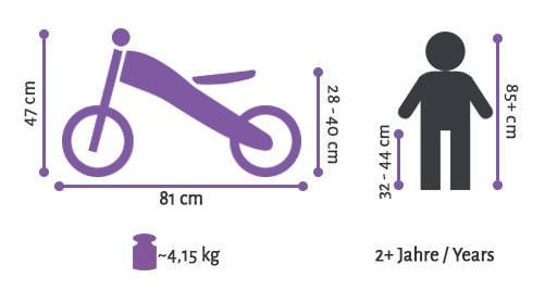 BikeStar Sport, 2 in 1 meegroei loopfiets, 10 inch, zwart
