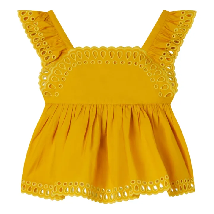 Stella McCartney Kids Top Broderie Anglaise | Jaune