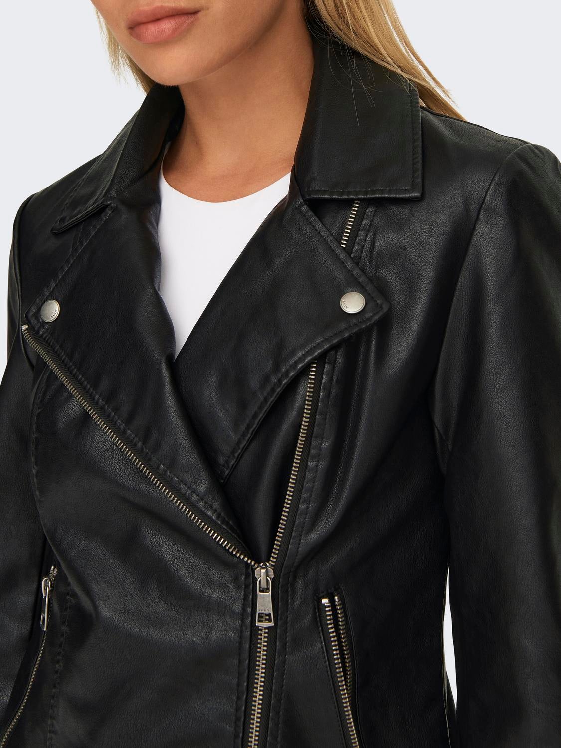 ONLNEWMELISA Bikerjacke in Lederoptik Black