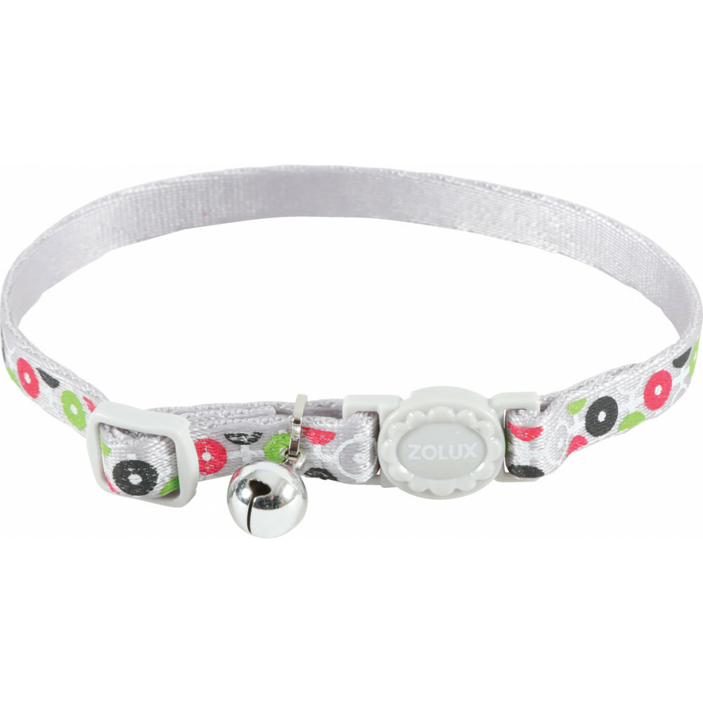 Collier arrow nylon réglable de 17 à 30 cm gris pour chat