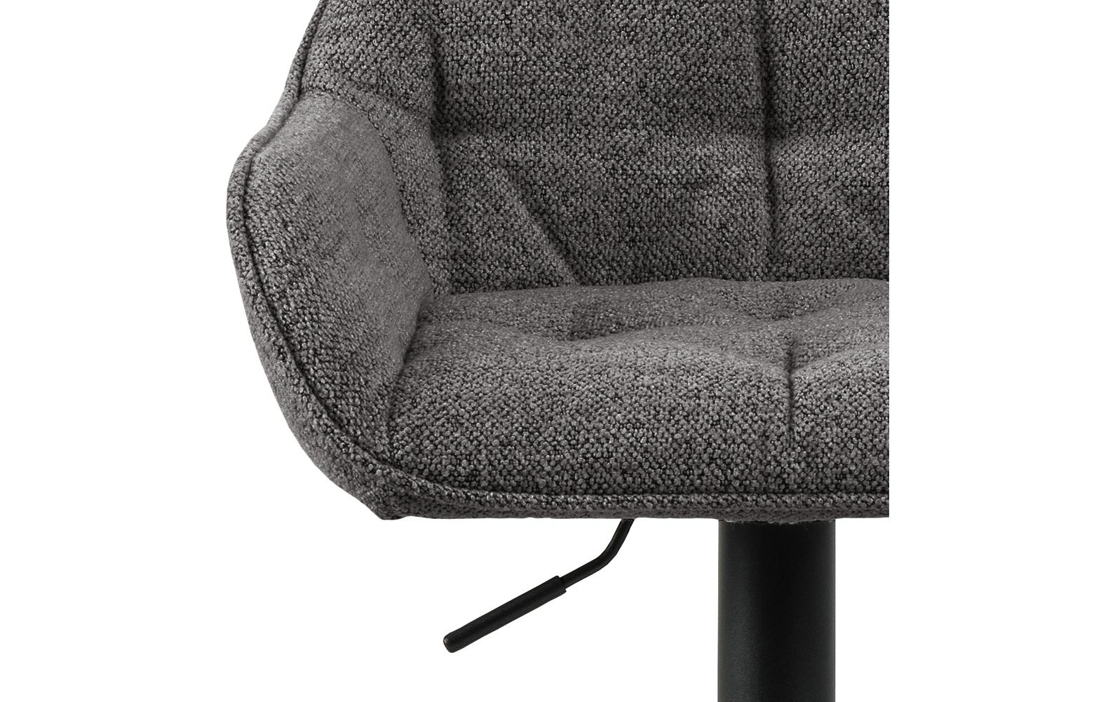 Barhocker Brooke, 2 Stück, 52 x 109 cm, Anthrazit<br>Barstühle mit feinem Steppdetail