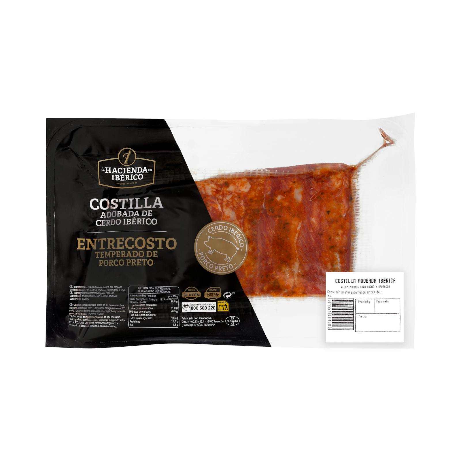 Côtes de porc ibérique marinées