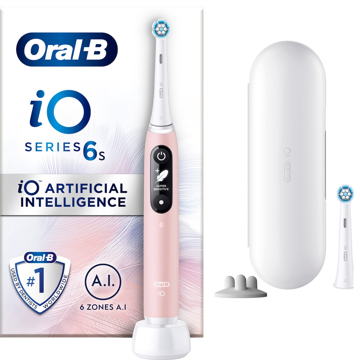 Oral-B iO6S Sensitive-edition elektrisk tannbørste 427384 (rosa)
