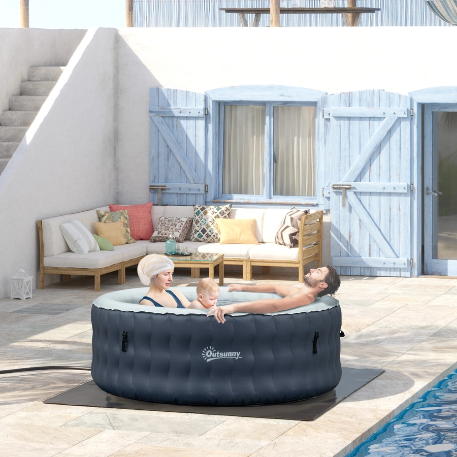 Outsunny Whirlpool mit LCD-Anzeige blau