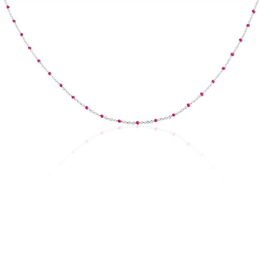 Collier Polka Argent Blanc