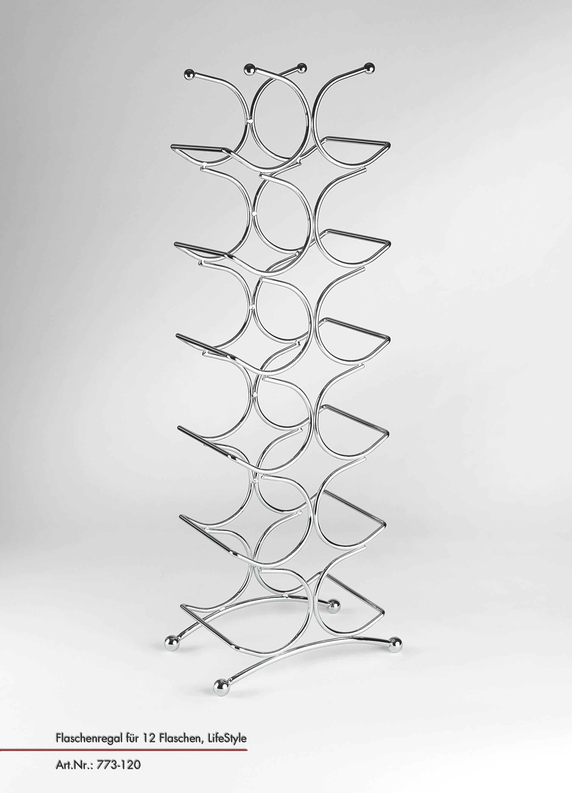 JUSTINUS Flaschenregal 25 x 15 x 69,5 cm Edelstahl silberfarbig