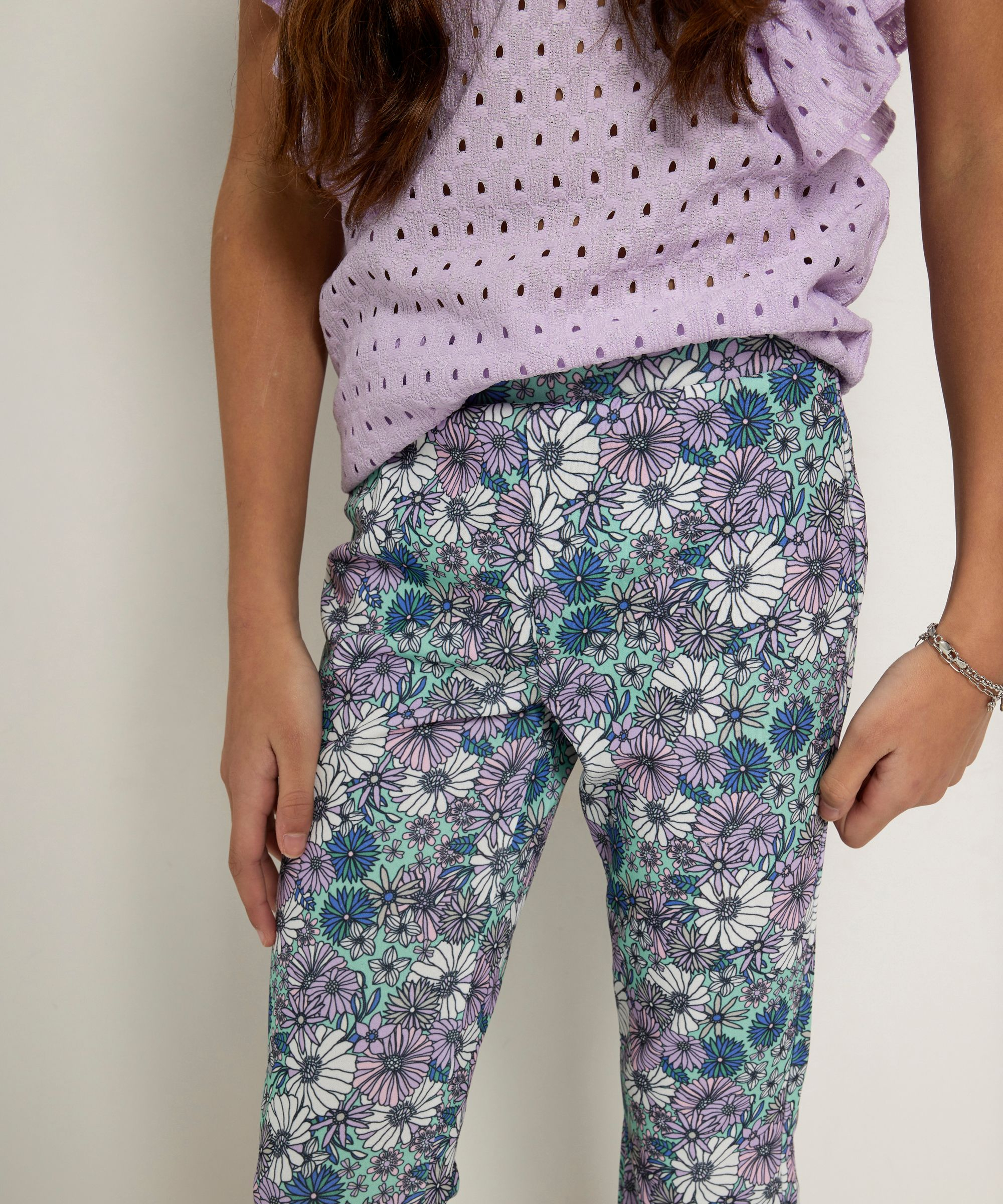 flared fit jersey broek met print