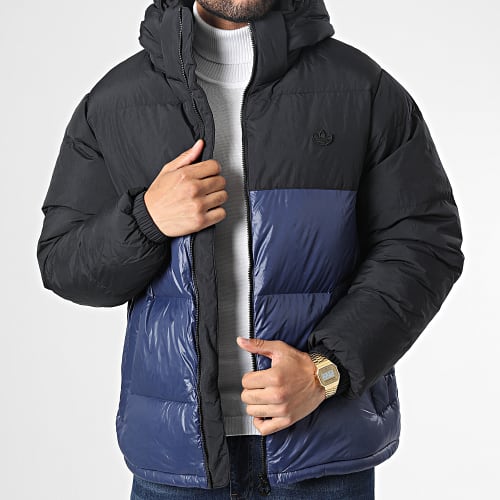 Doudoune Capuche Down Regen Puff HL9184 Noir Bleu Marine