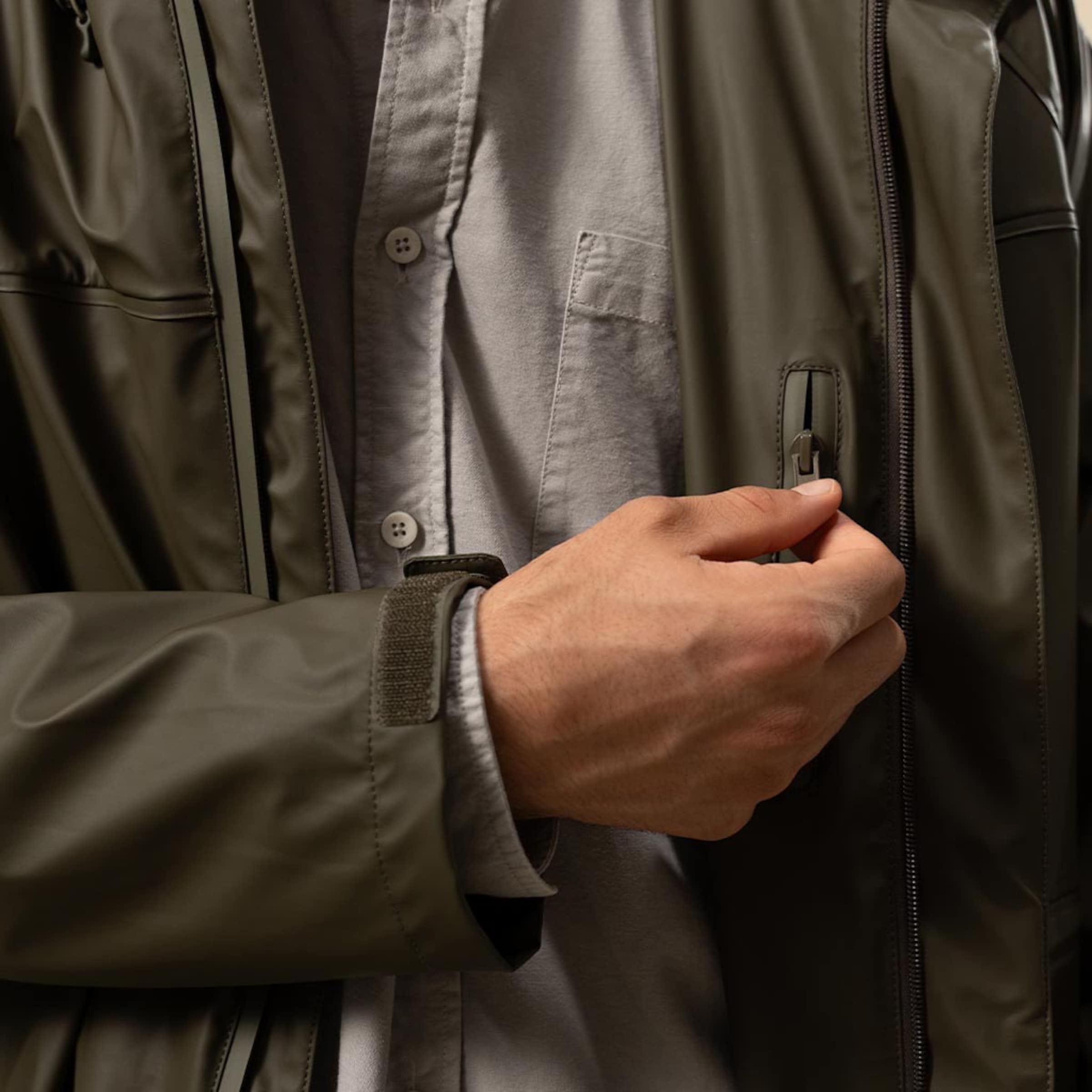 Everyday Rain Jacket Long Forest Green