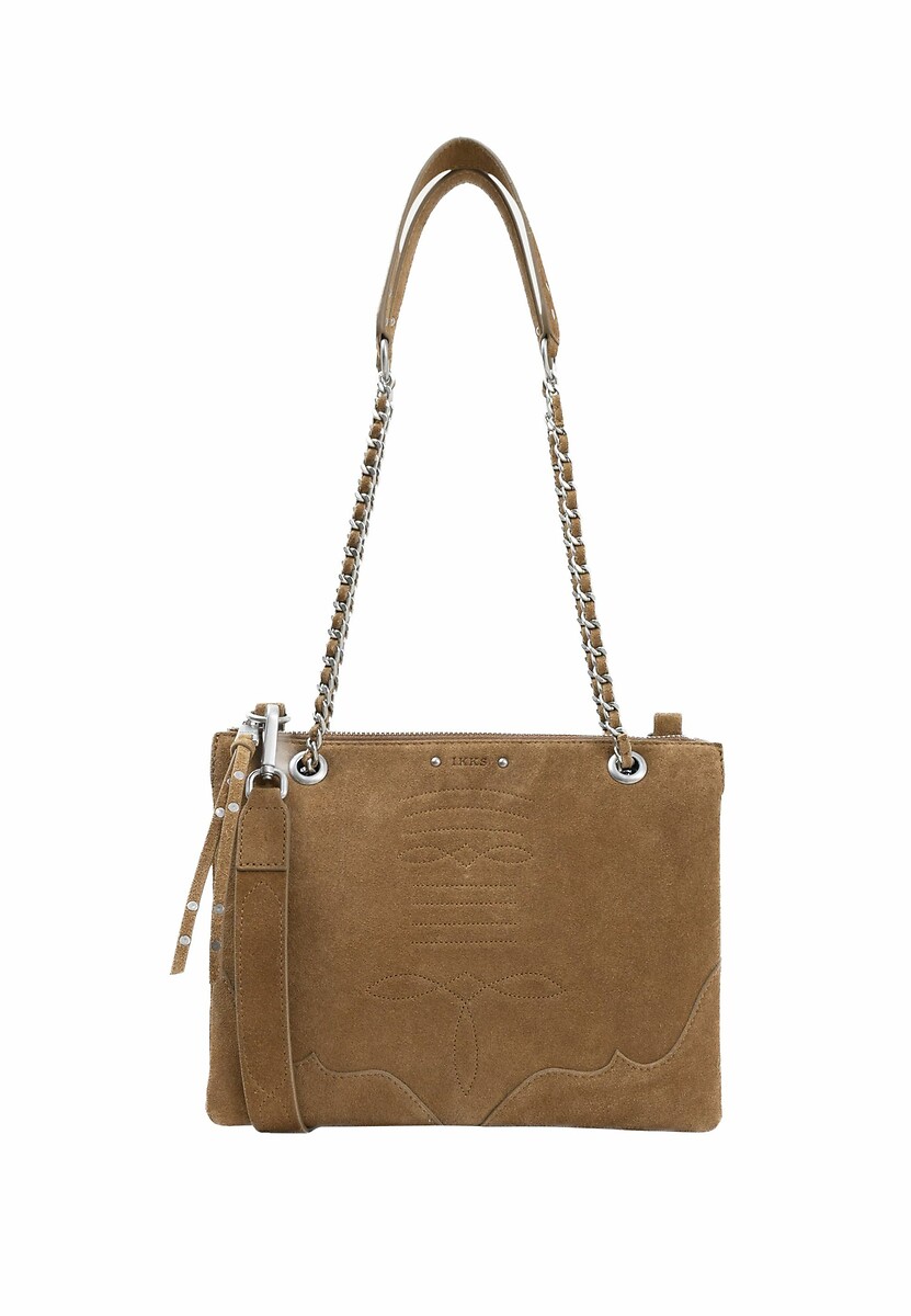 Bolsa de ombro de couro IKKS 1440, REPÓRTER