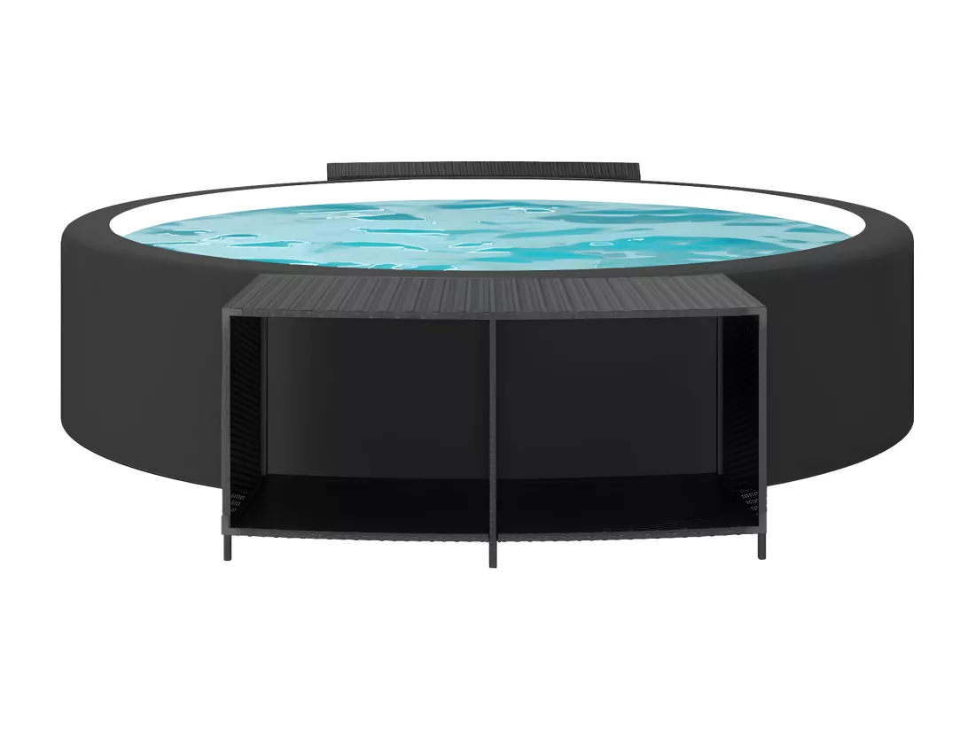 Prolenta Premium - Étagères de rangement 2 pcs noir résine tressée