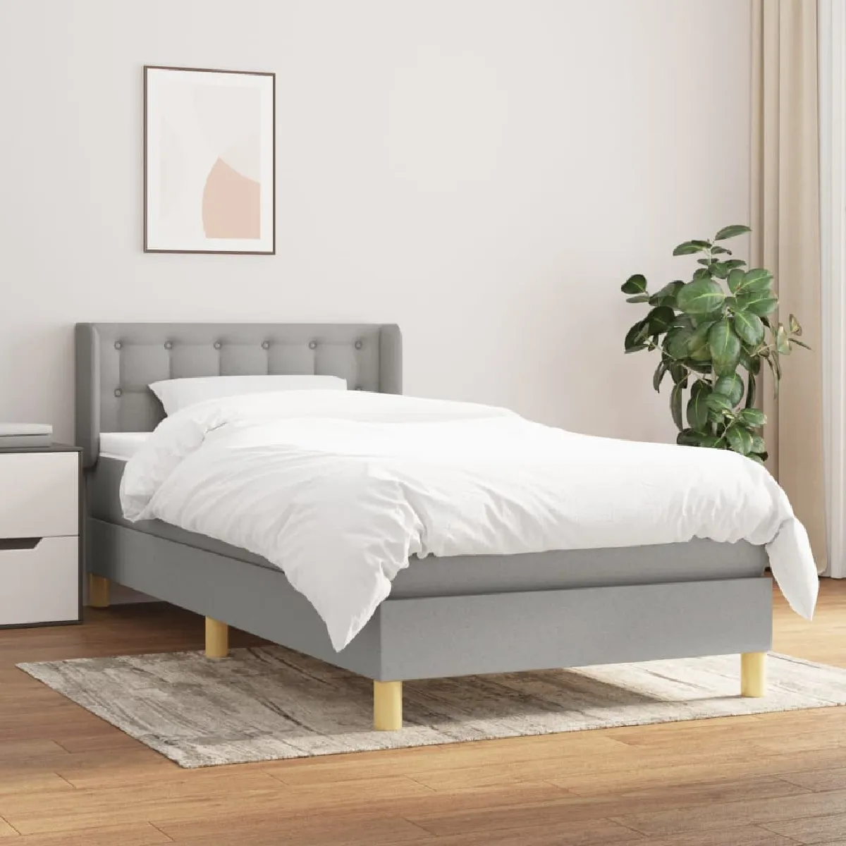VIDAXL Sommier à lattes tapissier 80x200 cm gris clair