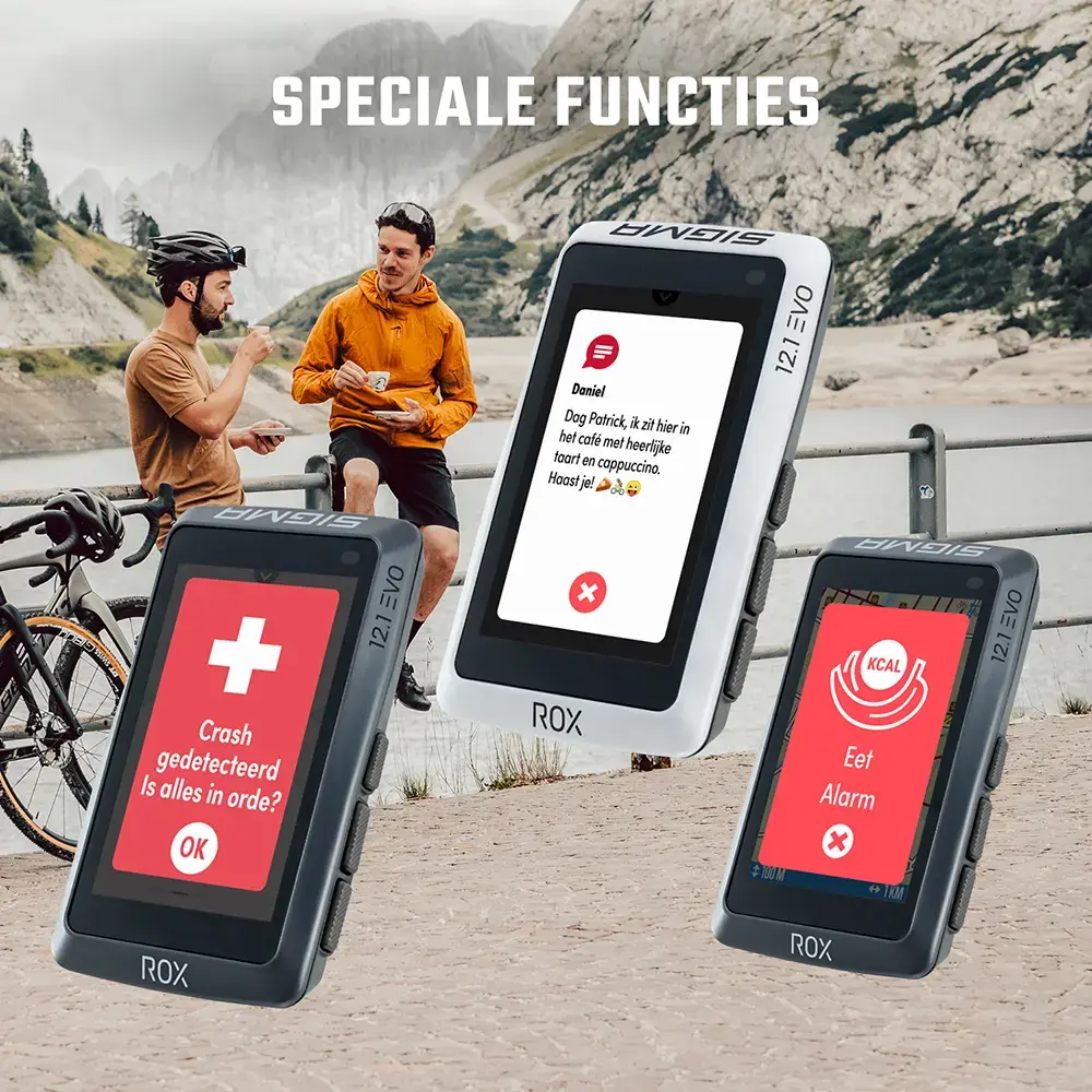 Sigma Sport ROX 12.1 EVO GPS Fietscomputer Bundel Wit