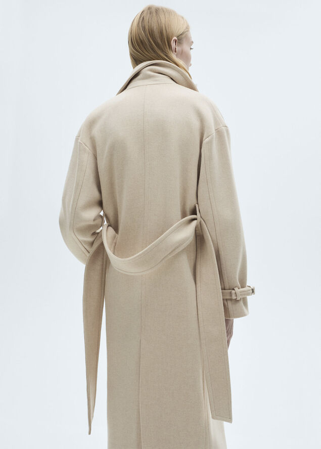 MANGO Maxi lapel Manteco wool coat Lt pastel grey