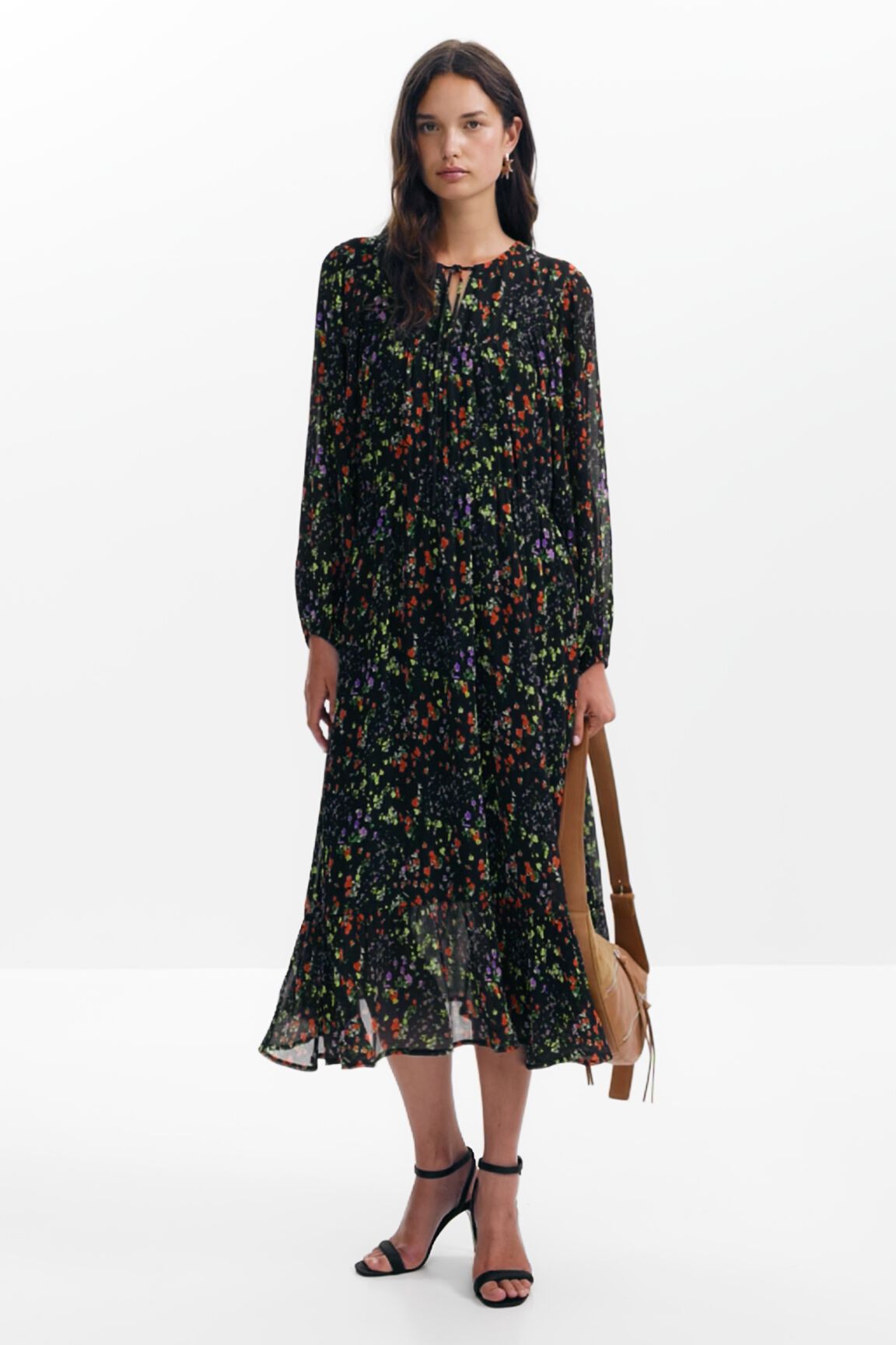 Vestido midi flores