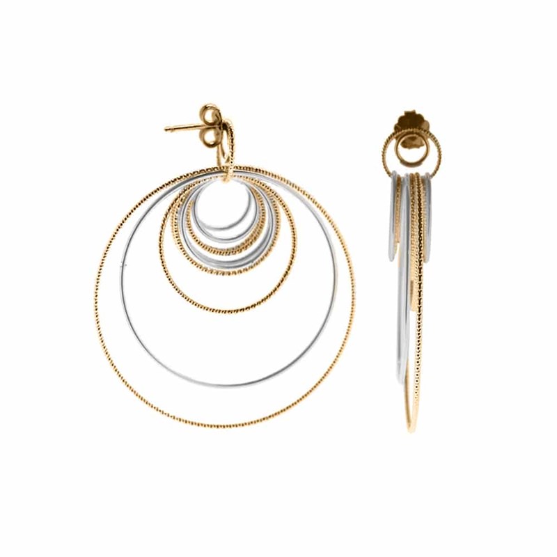 Boucles D'oreilles Argent Rhodié Doré Diamanté Chiara