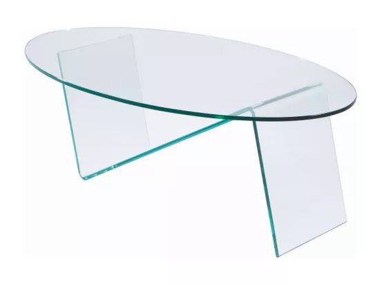 Table basse en verre trempé - Transparent - ELOWEN
