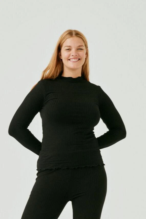 Mads Nørgaard  5x5 Solid Trutte, bluse - Sort