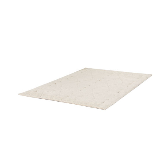 Tapis de salon graphique en relief - ilyes - blanc crème - 160 x 230 cm