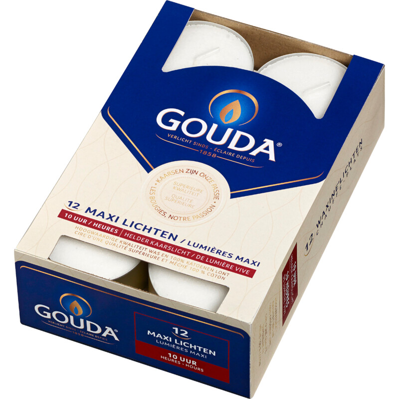 Gouda Waxinelichten maxi helder 10 uur