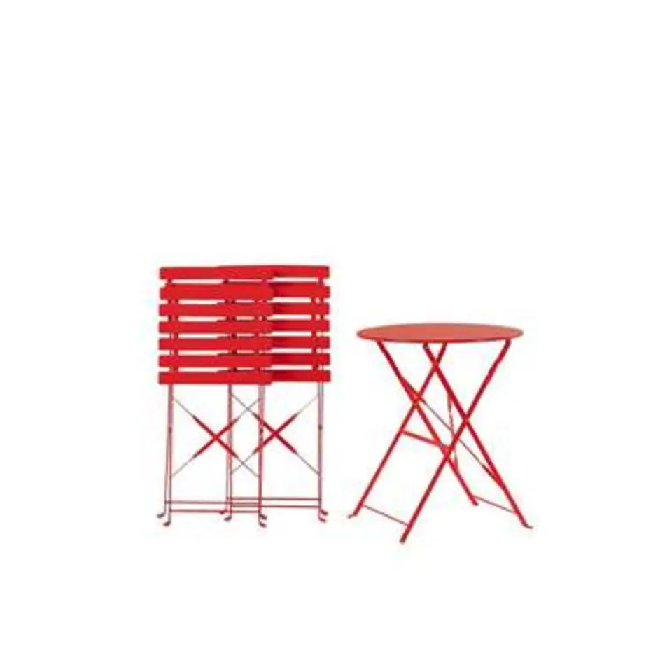 FIORI - Bistroset voor 2 - Rood - Staal