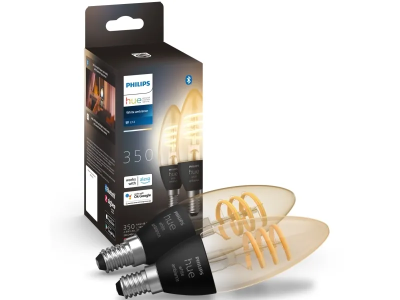 Philips Hue White ambiance Filament Kerte - E14 pærer - 2-pak
