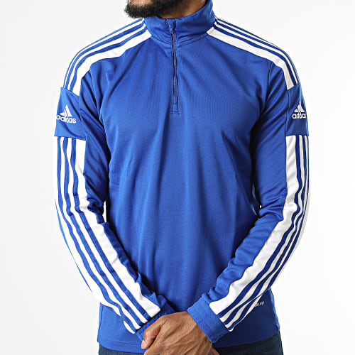 Sweat Col Zippé A Bandes GP6475 Bleu Roi