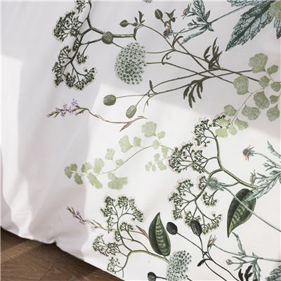 Linge de lit percale motif végétal - BECQUET CRÉATION