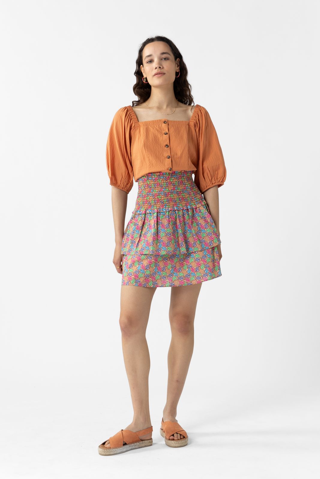 Multicolour rok met paisley print