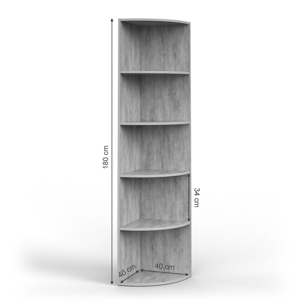 VICCO Eckregal ECKI Grau Beton - Küchenregal Badregal Wohnzimmer Dekoregal Regal