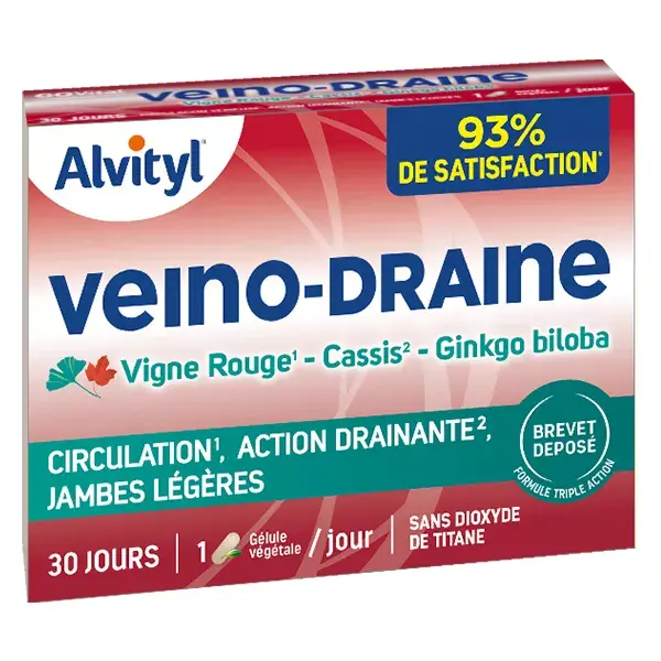 Alvityl Veino-Draine Circulação, pernas leves a partir dos 12 anos, 3 x 30 cápsulas