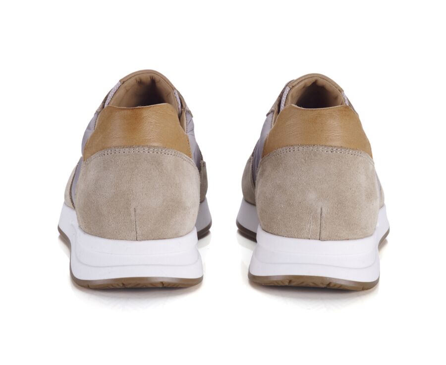 Sneakers homme velours Beige et Taupe - NIRRANDA